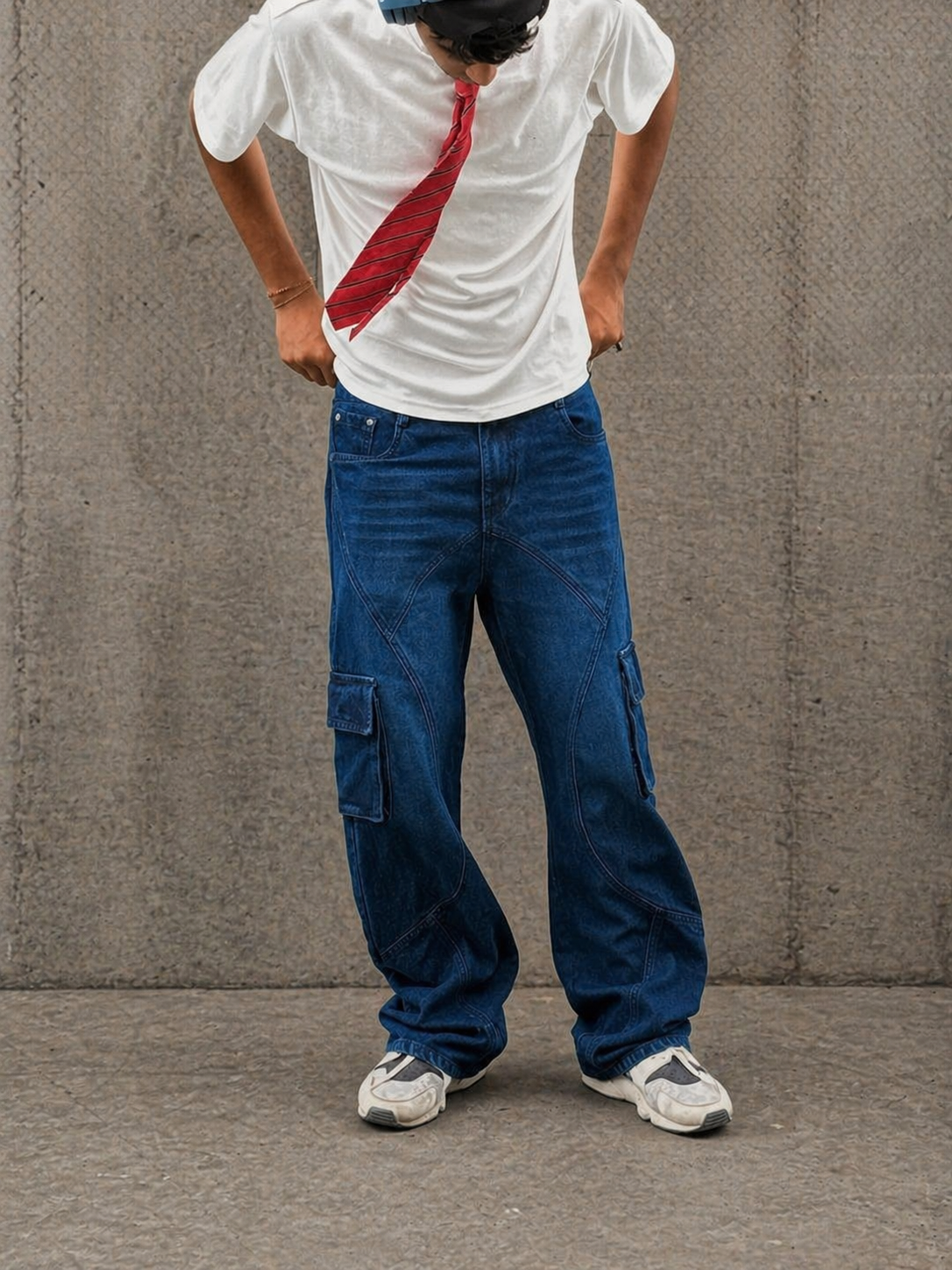 Blue Paneled Denim